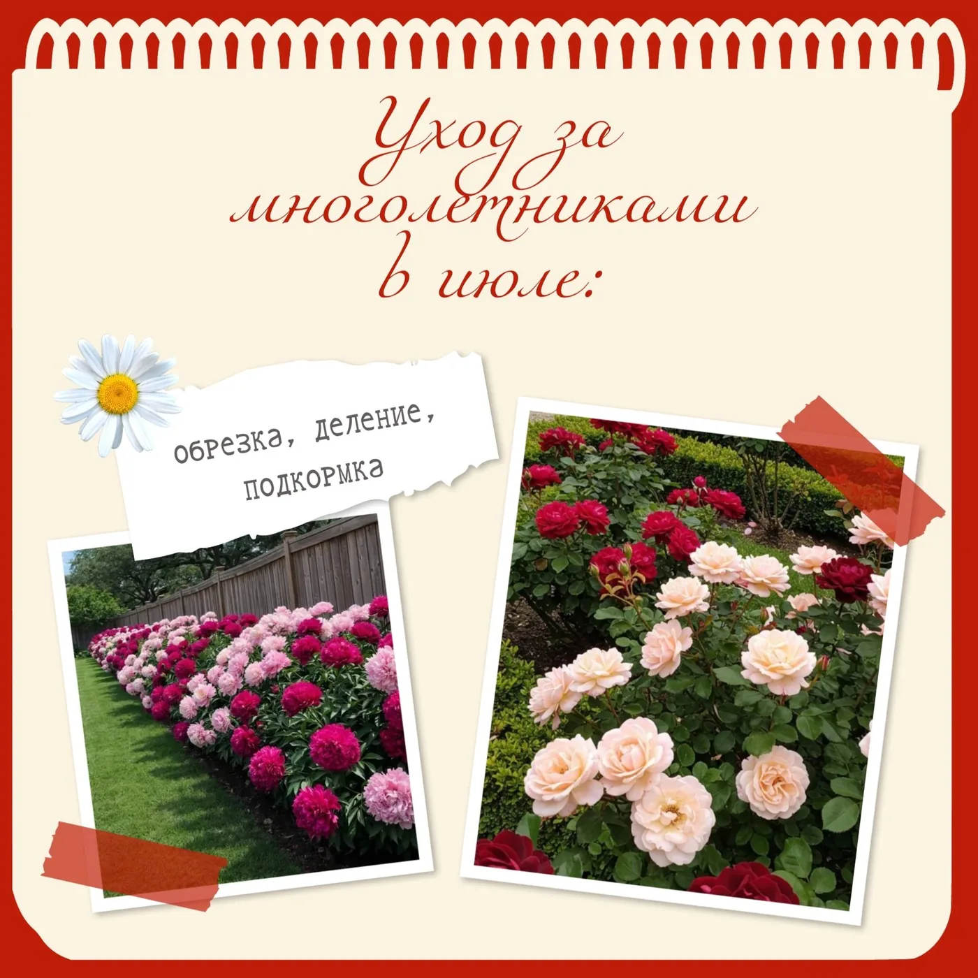 Обрезка и подкормка многолетников в июле